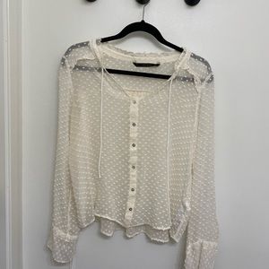 Zara Cream Sheer Blouse